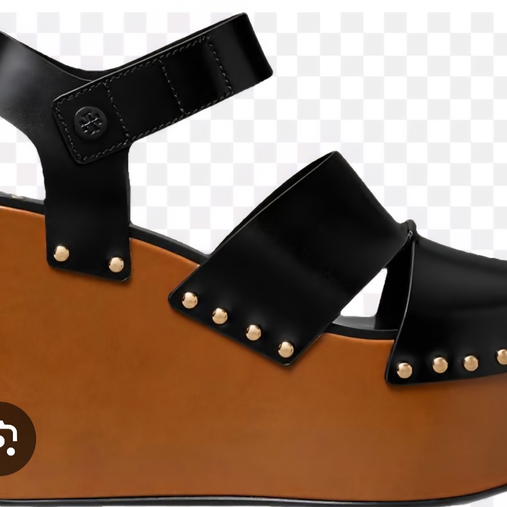 TORRY BURCH Black and Brown Platform Sandals - Picture 5 of 10